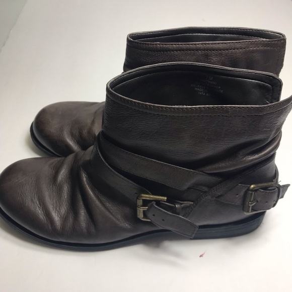 Nine West brown Leather booties Sz 7 - Picture 4 of 7
